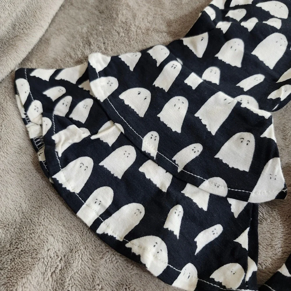 Kate Quinn Baby Ghost Halloween Drop Waist Tee Anne Bell Bottom Pants Set 6-12M